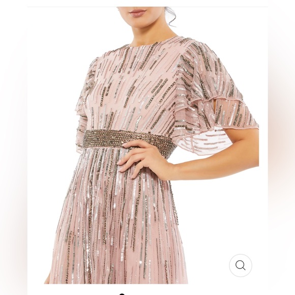 MAC DUGGAL EMBELLISHED FULL LENGTH LAYERED SLEEVE GOWN SZ 12 $698 #93582 NWOT - Picture 3 of 12